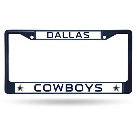 NFL Dallas Cowboys Blue Chrome License Plate Frame Thin Blue Letters