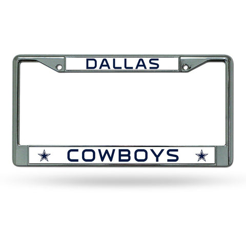 NFL Dallas Cowboys Chrome License Plate Frame Thin Letters