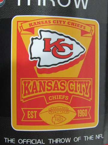 NFL Kansas City Chiefs 50" by 60" Rolled Fleece Blanket Marque Design