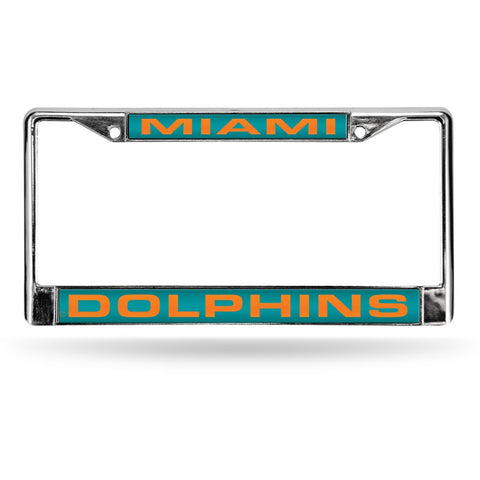 NFL Miami Dolphins Laser Cut Chrome License Plate Frame