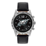 NFL Men's Wrist Watch Black Face Letterman Style by Game Time