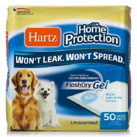 50 ct Hartz 21" X 21" Training Pads Dog Pads Unscented FlasDry Gel