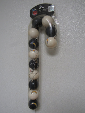 12 NFL Los Angeles Chargers Christmas Ornaments 2″ Plastic Ball Black/White