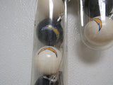 12 NFL Los Angeles Chargers Christmas Ornaments 2″ Plastic Ball Black/White