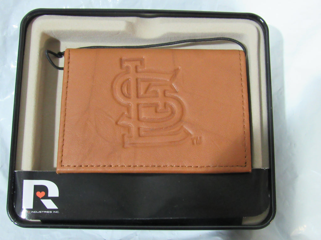 MLB St. Louis Cardinals STL Logo Embossed TriFold Leather Wallet