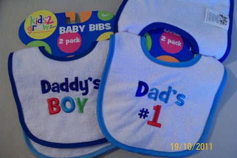 Baby Bibs Daddy’s Boy and Dad’s #1 by Kids 2 Grow