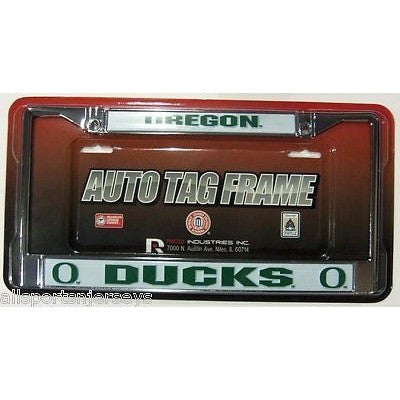 NCAA Oregon Ducks Chrome License Plate Frame Thick Letters