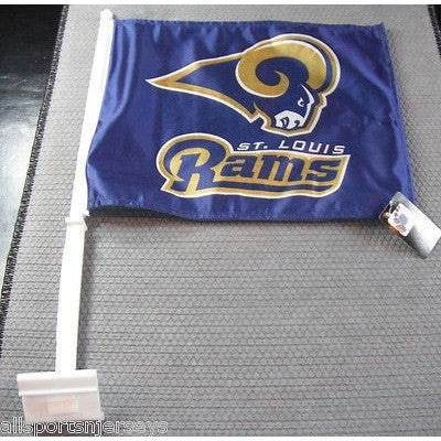 NFL St. Louis Rams Logo on Black Window Car Flag