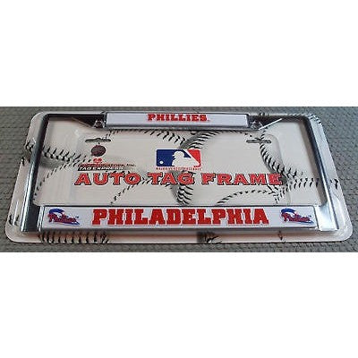 MLB Philadelphia Phillies Chrome License Plate Frame Thick Letters