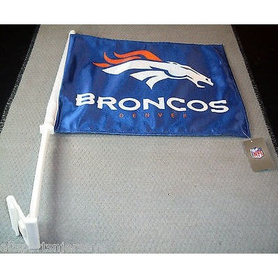 NFL Denver Broncos Logo on Blue Window Car Flag