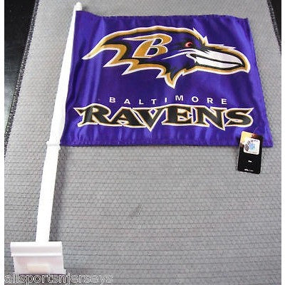 NFL Baltimore Ravens Logo on Purple Window Car Flag