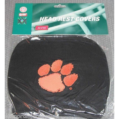 NCAA Clemson Tigers Headrest Cover Embroidered Logo Set of 2 by Team ProMark