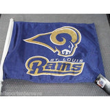 NFL St. Louis Rams Logo on Black Window Car Flag