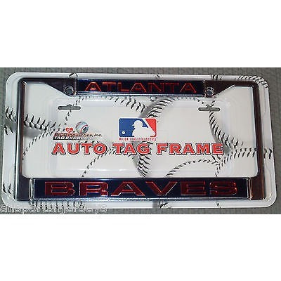MLB Atlanta Braves Chrome License Plate Frame Laser Cut