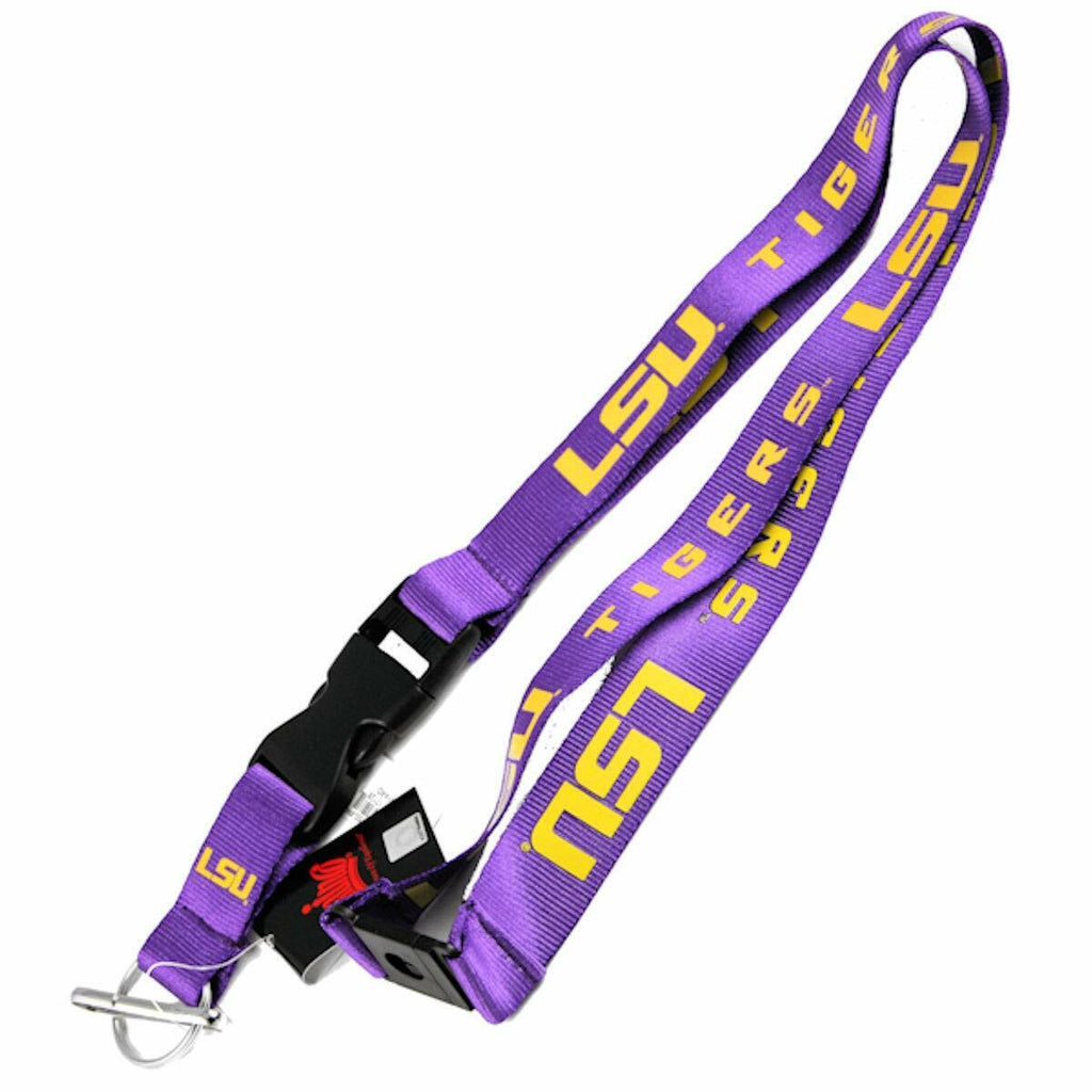 Desert Cactus Louisiana State University LSU Tigers Geaux Car Keys ID Badge  Holder Lanyard Keychain Detachable Breakaway Snap Buckle (Purple)