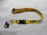 NCAA LSU Tigers Gold w/Purple Letters Lanyard Detachable Buckle 23" L 3/4" W by Aminco
