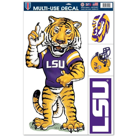 NCAA LSU Tigers Ultra Decals Set of 4 By WINCRAFT Standing Mascot