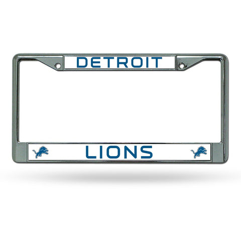 NFL Detroit Lions Chrome License Plate Frame Thin Letters