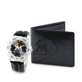 MLB Men's Watch and Black Leather Wallet Set by Game Time Select
