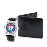 MLB Men's Watch and Black Leather Wallet Set by Game Time Select