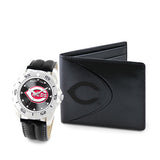 MLB Men's Watch and Black Leather Wallet Set by Game Time Select