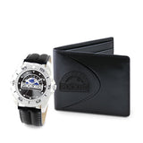 MLB Men's Watch and Black Leather Wallet Set by Game Time Select