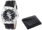 MLB Men's Watch and Black Leather Wallet Set by Game Time Select