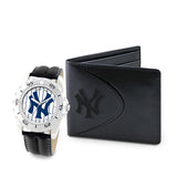 MLB Men's Watch and Black Leather Wallet Set by Game Time Select