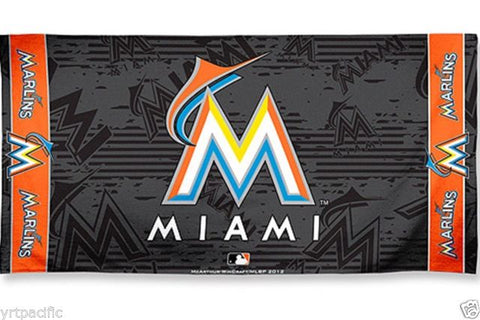 MLB Miami Marlins Horizontal Logo on Beach Towel 30"x60" WinCraft