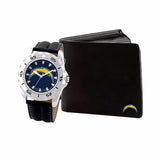 NFL Men's Watch and Leather Wallet Set by Game Time Select Team on Left