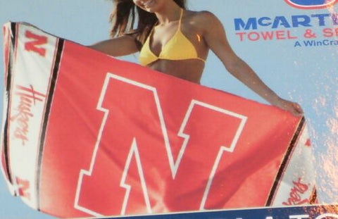 NCAA Nebraska Cornhuskers Beach Towel Horizontal Logo 30" by 60" by WinCraft