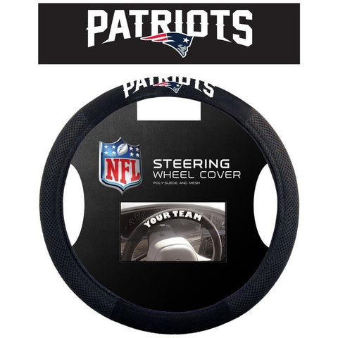 NFL New England Patriots Poly-Suede on Mesh Steering Wheel Cover by Fremont Die