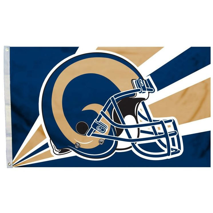 angeks with football helmets Los Angeles Rams Helmet 3' x 5' Flag