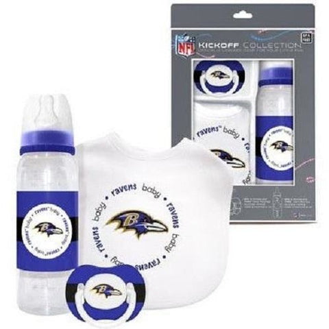 NFL Baltimore Ravens Gift Set Bottle Bib Pacifier by baby fanatic
