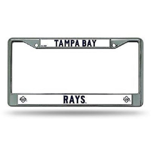 MLB Chrome License Plate Frame Tampa Bay Rays Thin Raised Letters