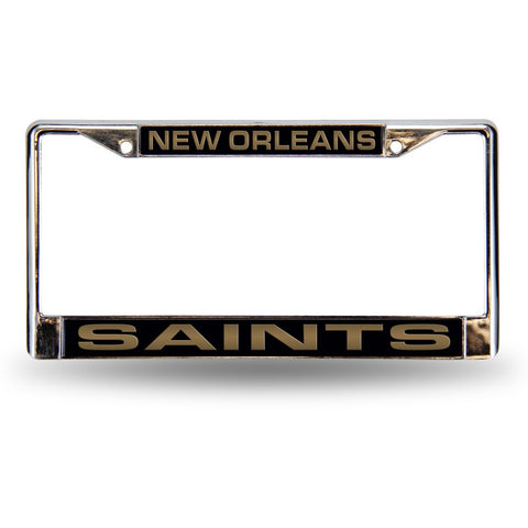 NFL New Orleans Saints Laser Cut Chrome License Plate Frame