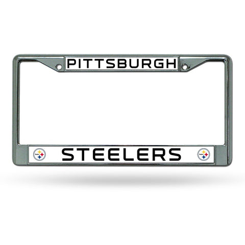 NFL Pittsburgh Steelers Chrome License Plate Frame Thin Letters