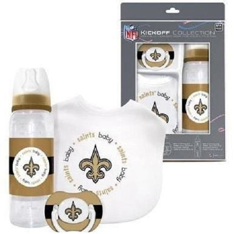 NFL New Orleans Saints Baby Gift Set Bottle Bib Pacifier by baby fanatic