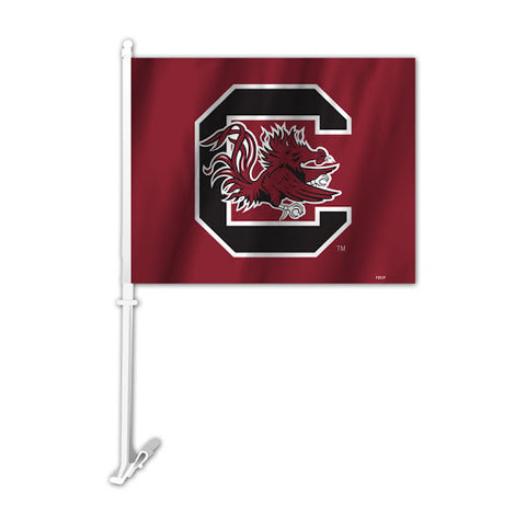 NCAA South Carolina Gamecocks Logo on Maroon Window Car Flag