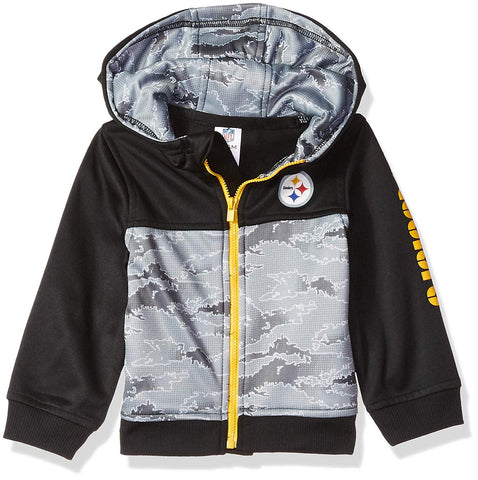NFL Pittsburgh Steelers Boys Black Hooded Jacket 12M by Gerber