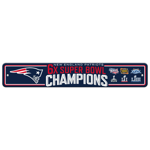 New England Patriots 6x SUPER BOWL CHAMPIONS Street Sign Super Bowl LIII