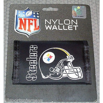 NFL Pittsburgh Steelers Tri-fold Nylon Wallet with Printed Helmet