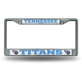 NFL Tennessee Titans Chrome License Plate Frame Thin Blue Letters