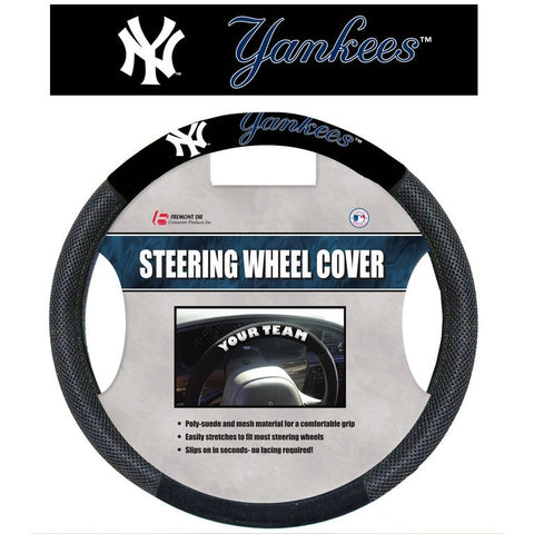 MLB New York Yankees Poly-Suede on Mesh Steering Wheel Cover by Fremont Die