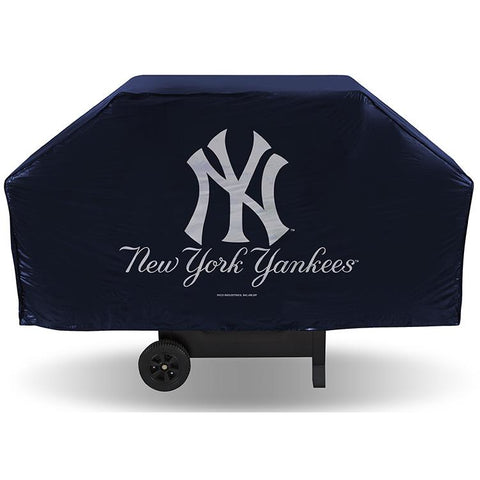 MLB New York Yankees 68 Inch Vinyl Blue Economy Gas / Charcoal Grill Cover