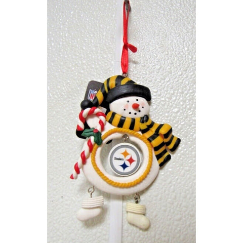 NFL Pittsburgh Steelers Clay Dough Snowman Xmas Ornament Team Sports America