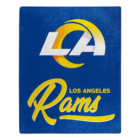 NFL Los Angeles Rams Royal Plush Raschel Throw Blanket Signature Design 50x60