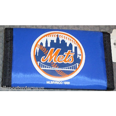 MLB New York Mets Tri-fold Nylon Wallet with Printed Logo