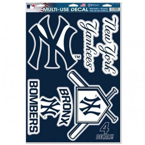 MLB New York Yankees 11" x 17" Ultra Decals/Multi-Use Decals 4ct Sheet WinCraft