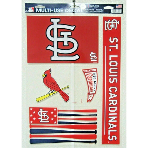 MLB St. Louis Cardinals Bat Flag 11" x 17" Ultra Decals/Multi-Use Decals 5ct Sheet WinCraft